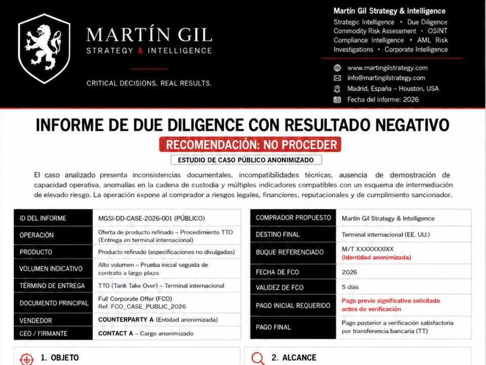Vista previa del estudio de caso público anonimizado sobre la oferta TTO de producto refinado