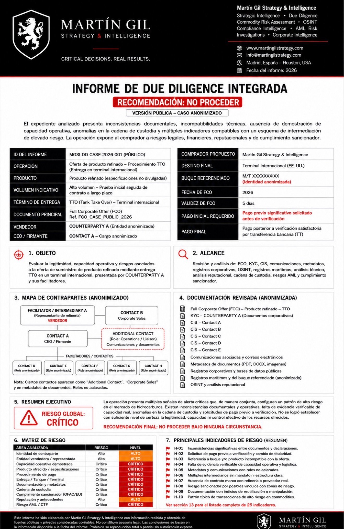 Informe público anonimizado MGSI-DD-CASE-2026-001 de Due Diligence Integrada